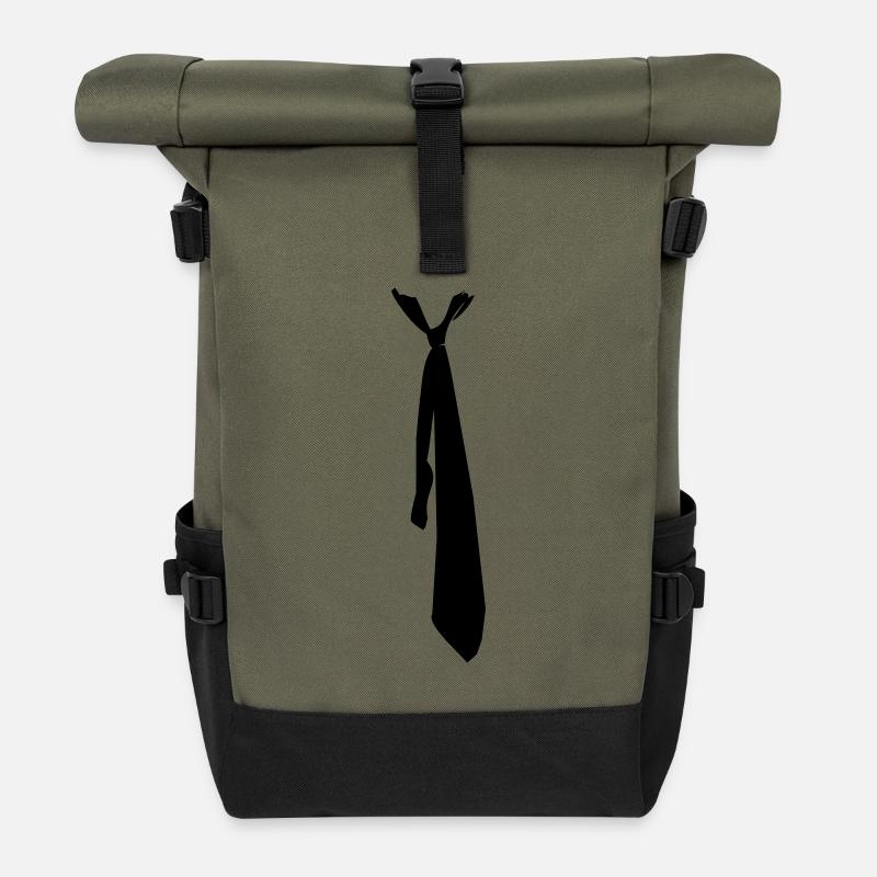 Schlips - Krawatte - Rolltop Rucksack - Olive/Schwarz