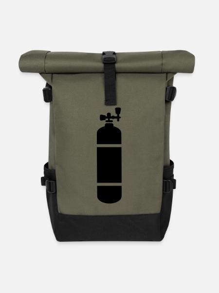 tauchen - Rolltop Rucksack - Olive/Schwarz