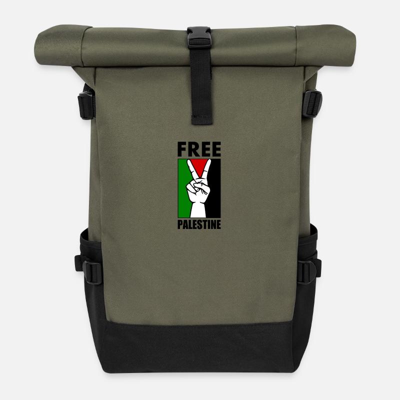 Free palestine - Rolltop Rucksack - Olive/Schwarz