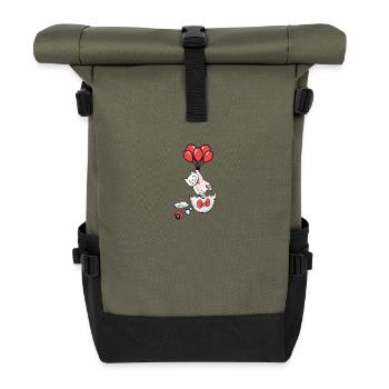 Chat Naissance Coquille D’oeuf Ballons Enfants Bébé - Sac à dos roll top - olive/noir - Devant