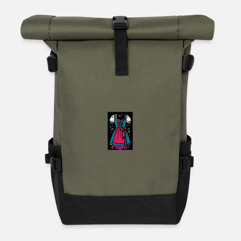 Dirndl traditionnel avec une palette de couleurs moderne - Sac à dos roll top - olive/noir