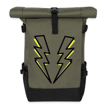 Lightning flash lighting - Roll Top Backpack - olive/black - Front