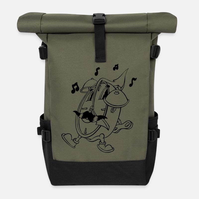 Réveil fou - Sac à dos roll top - olive/noir
