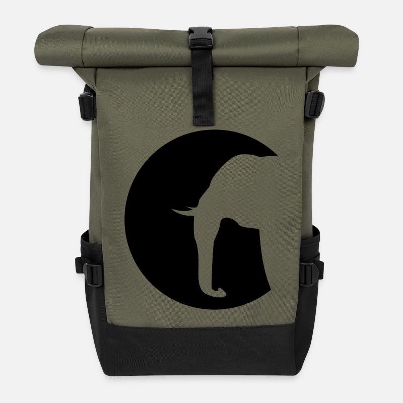 l'éléphant - Sac à dos roll top - olive/noir