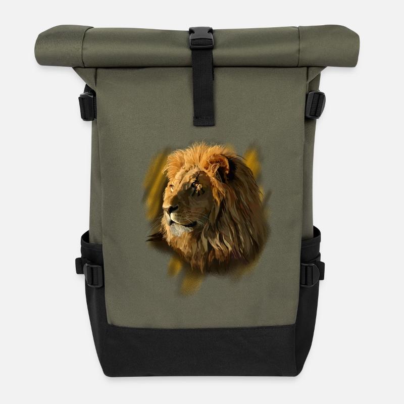Löwe - Rolltop Rucksack - Olive/Schwarz