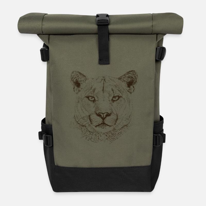 Wildkatze - Rolltop Rucksack - Olive/Schwarz