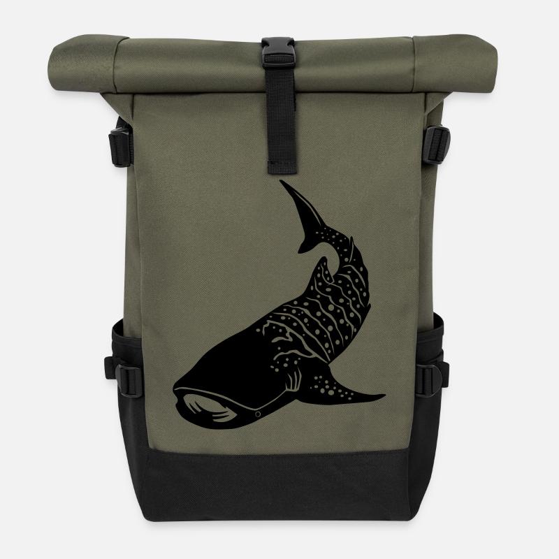 Requin-baleine 2 - Sac à dos roll top - olive/noir