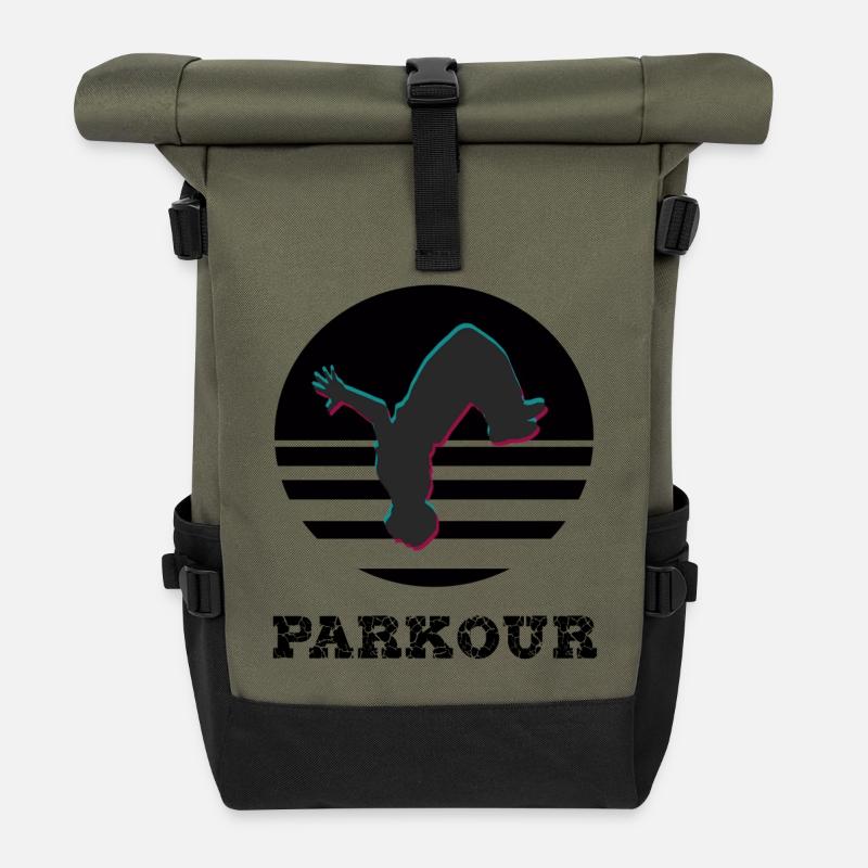 Parkour - Rolltop Rucksack - Olive/Schwarz