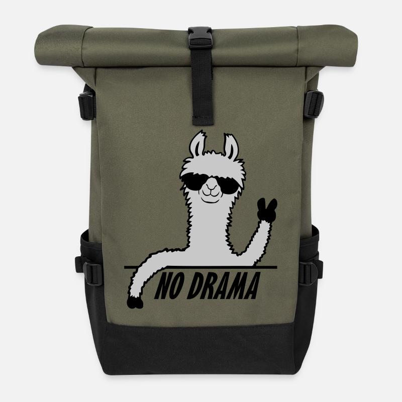 No Drama Lama - Rolltop Rucksack - Olive/Schwarz