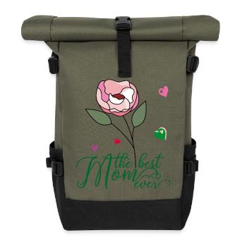 Fête des mères, Rose - Sac à dos roll top - olive/noir - Devant