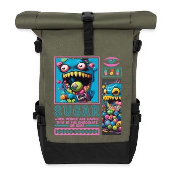 Monstres de bonbons - Sac à dos roll top - olive/noir - Devant