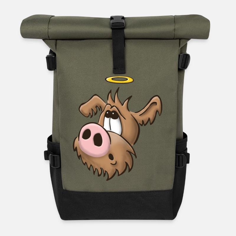 Schweinehund12 - Rolltop Rucksack - Olive/Schwarz