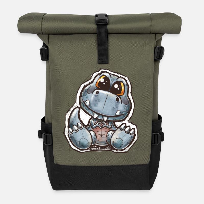 ptitdino - Rolltop Rucksack - Olive/Schwarz