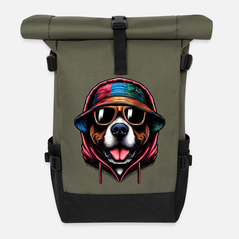 Hund - Rolltop Rucksack - Olive/Schwarz