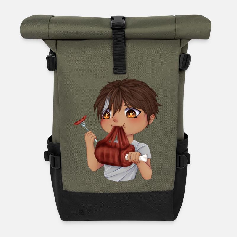 Gourmet Chibi - Rolltop Rucksack - Olive/Schwarz