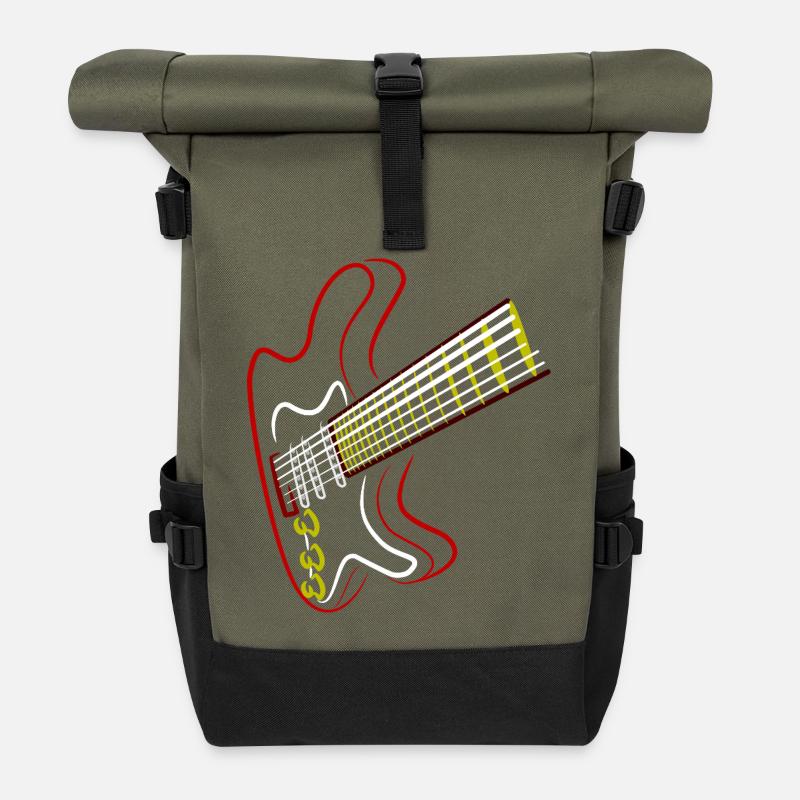 Elektrische Gitarre Neon Design - Rolltop Rucksack - Olive/Schwarz