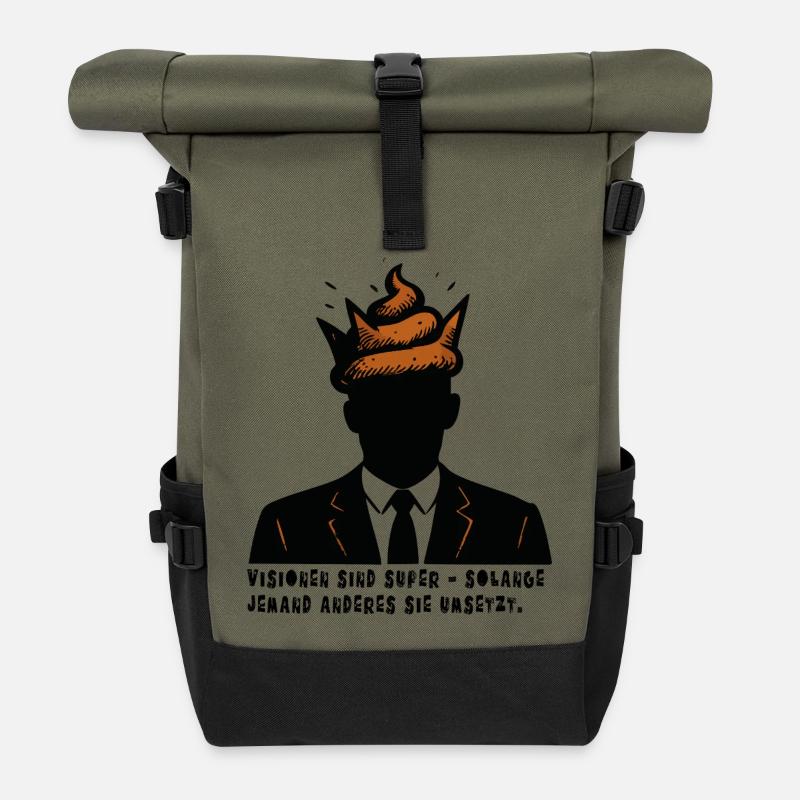 Visionen sind super! - Rolltop Rucksack - Olive/Schwarz