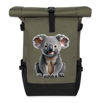 Koala - Roll Top Backpack - olive/black - Front