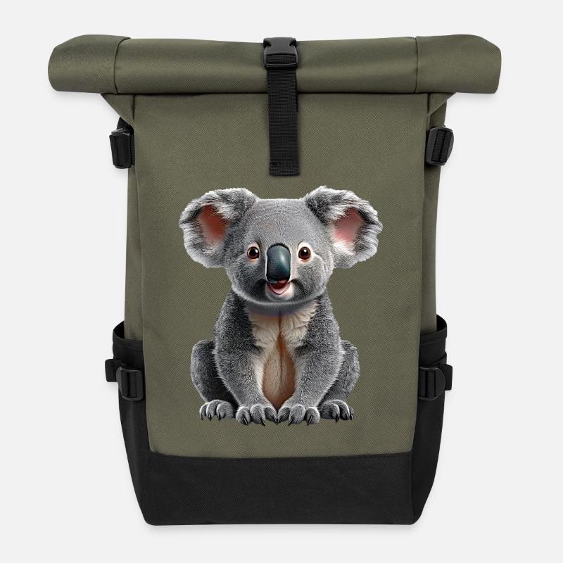Koala - Roll Top Backpack - olive/black