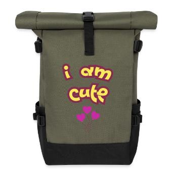 I AM CUTE - Sac à dos roll top - olive/noir - Devant