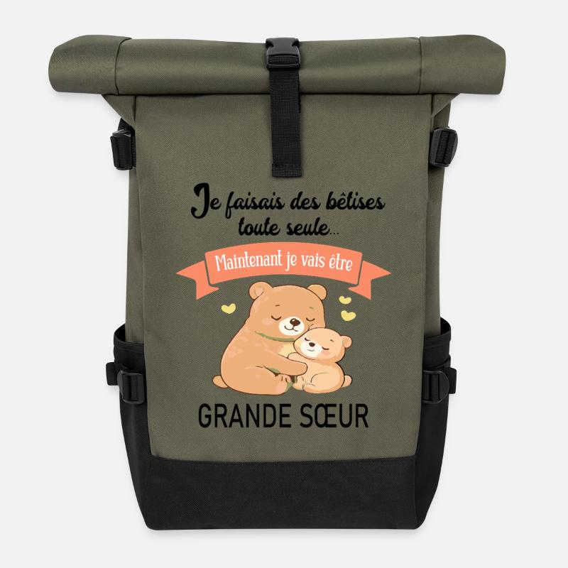 I was doing stupid things on my own - Roll Top Backpack - olive/black