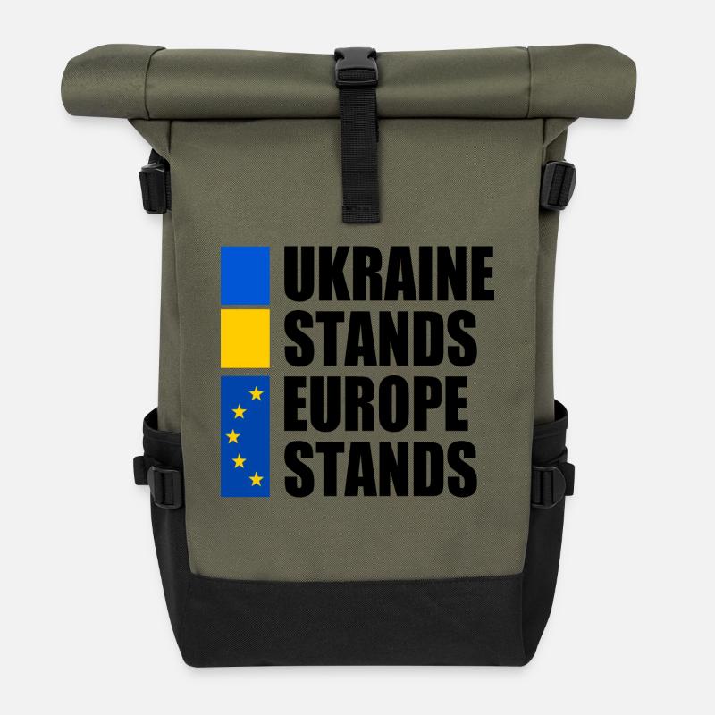 ukraine stands europe stands - Rolltop Rucksack - Olive/Schwarz