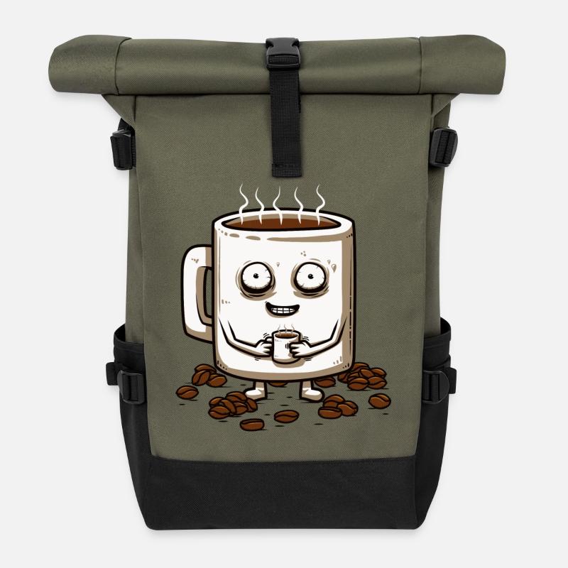 Not even tired - Roll Top Backpack - olive/black