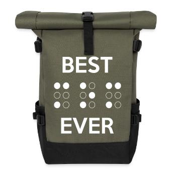 Braille Originelles Geschenk: Bestellen Sie hier - Rolltop Rucksack - Olive/Schwarz - Vorne
