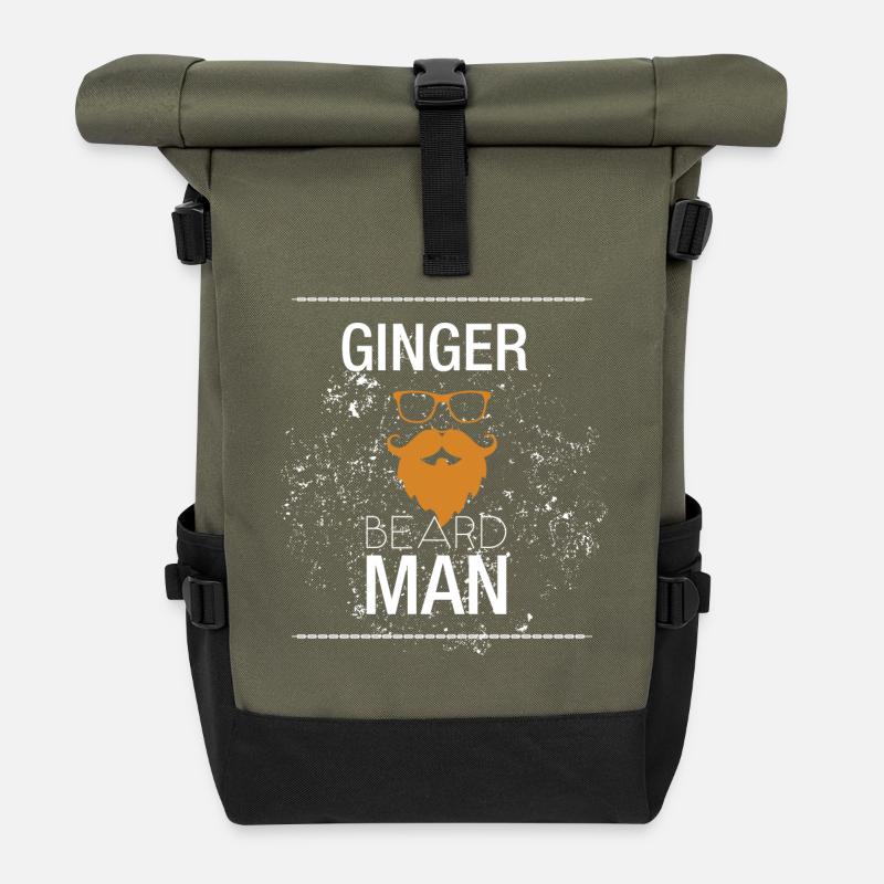 Ginger beard man - Roll Top Backpack - olive/black