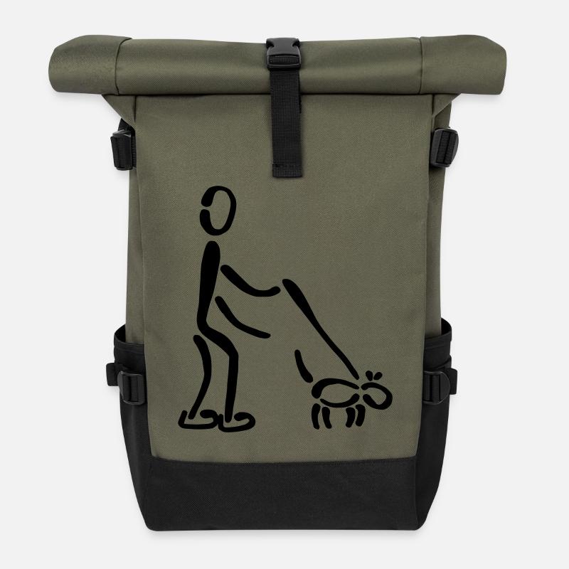 Gassi Hund - Rolltop Rucksack - Olive/Schwarz