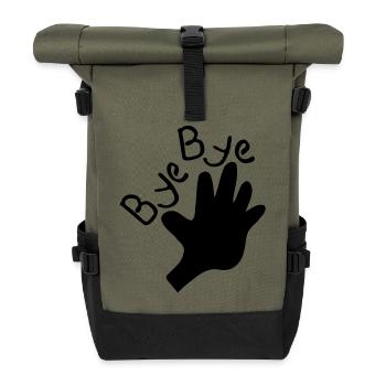 Bye Bye txt et les mains - Sac à dos roll top - olive/noir - Devant