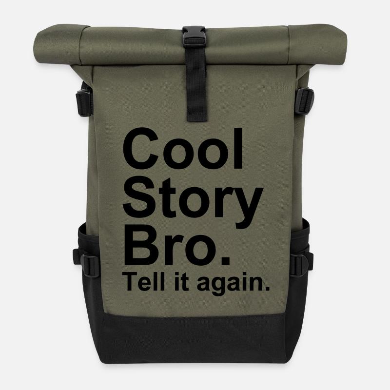 Cool Story Bro - Rolltop Rucksack - Olive/Schwarz