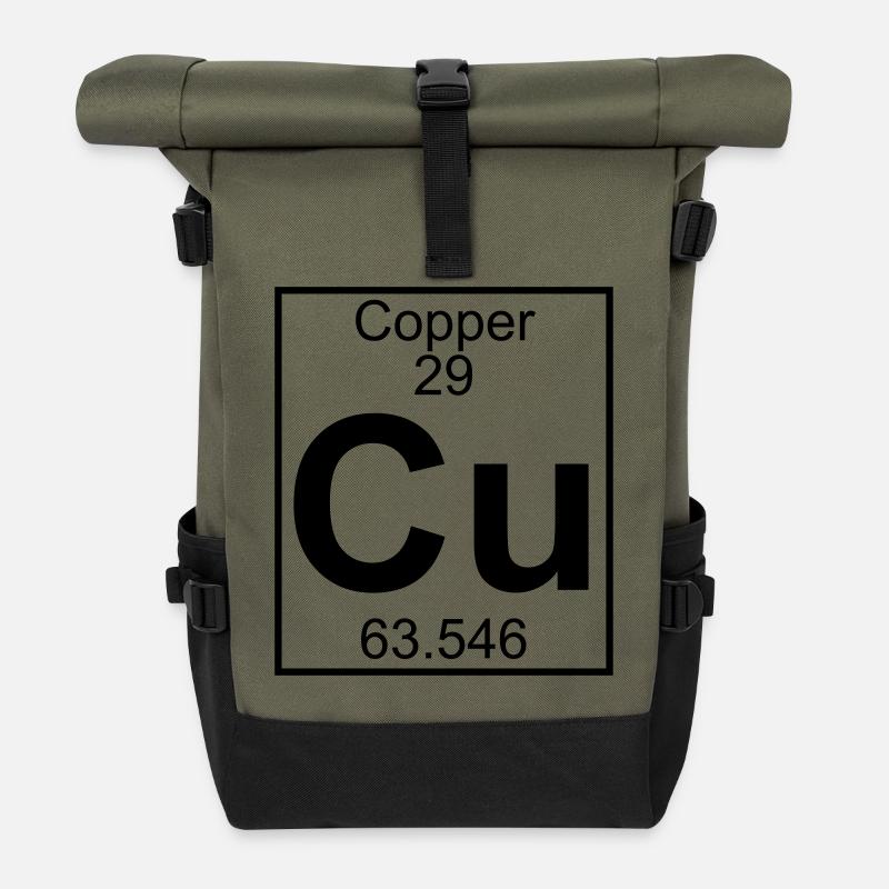 Copper (Cu) (element 29) - Roll Top Backpack - olive/black