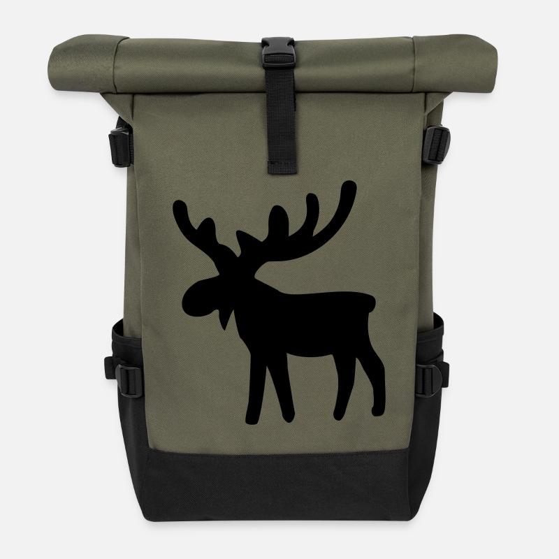 Elch - Rolltop Rucksack - Olive/Schwarz