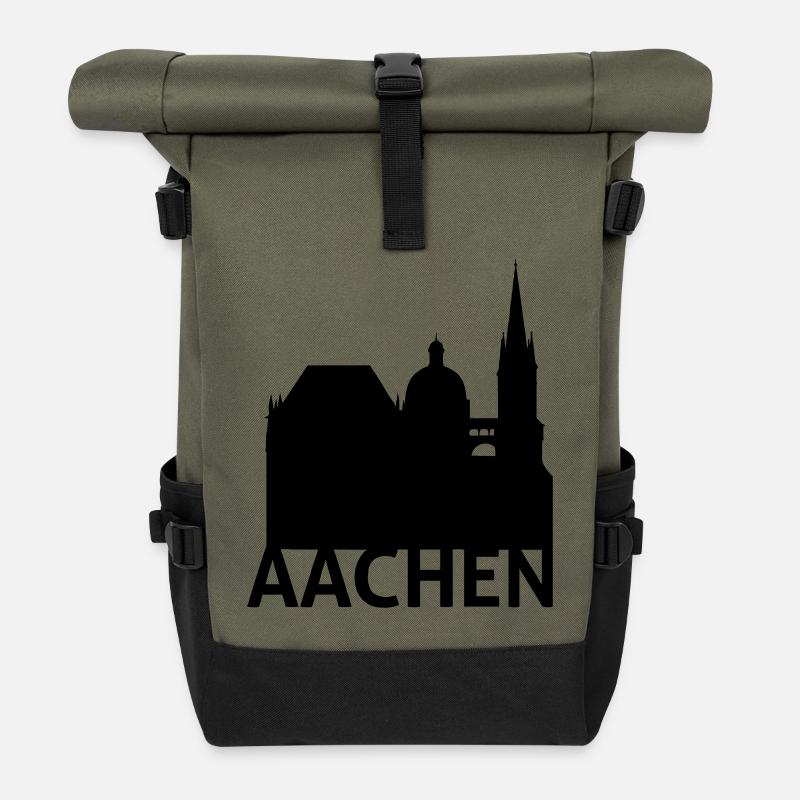 Aachen - Rolltop Rucksack - Olive/Schwarz