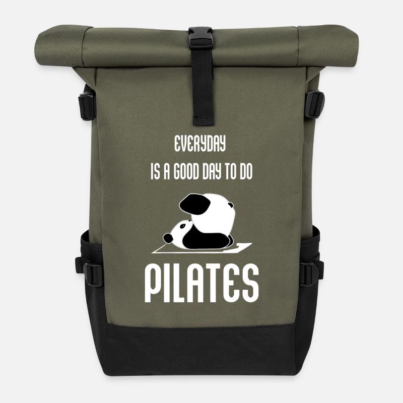 Pilates - Everyday is a good day to do Pilates - Roll Top Backpack - olive/black