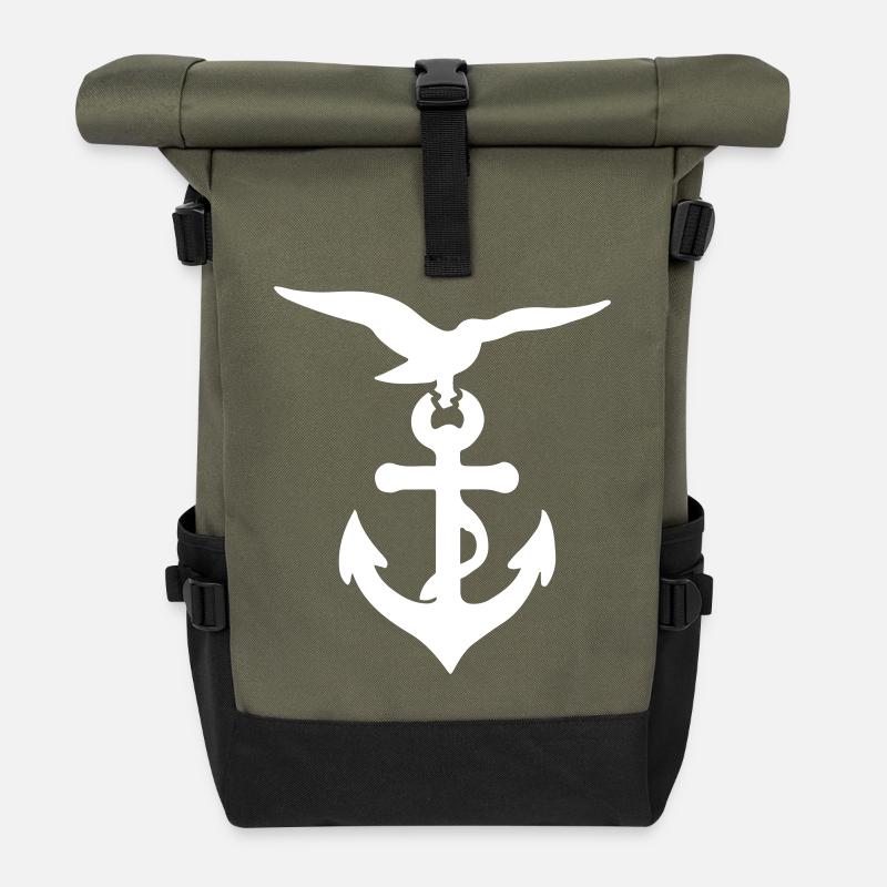 Ancre Seagull - Sac à dos roll top - olive/noir