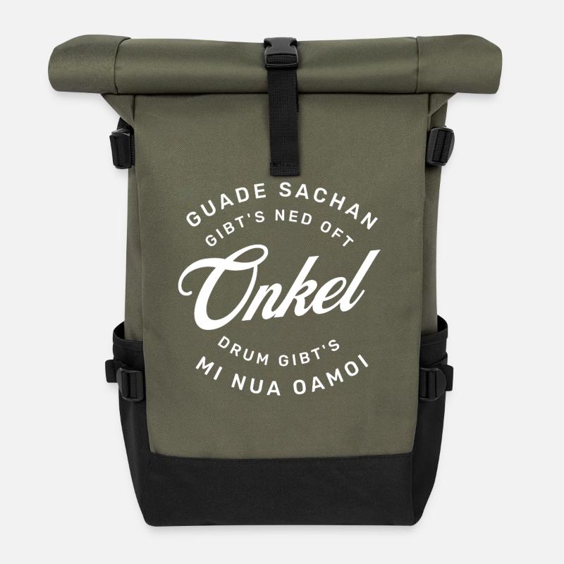 Guade Sachan gibt' ned oft drum gibts mi nur 1 Moi - Rolltop Rucksack - Olive/Schwarz