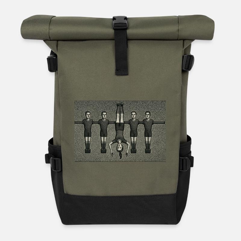 Handstand auf Balkensymmetrie - Rolltop Rucksack - Olive/Schwarz