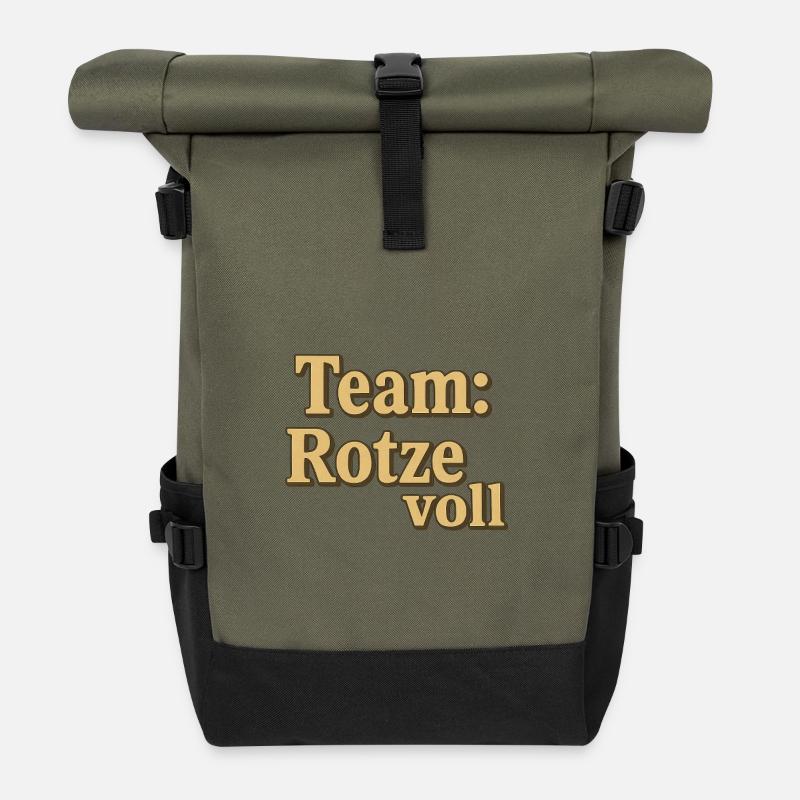 Team Snot Full Lettering - Roll Top Backpack - olive/black