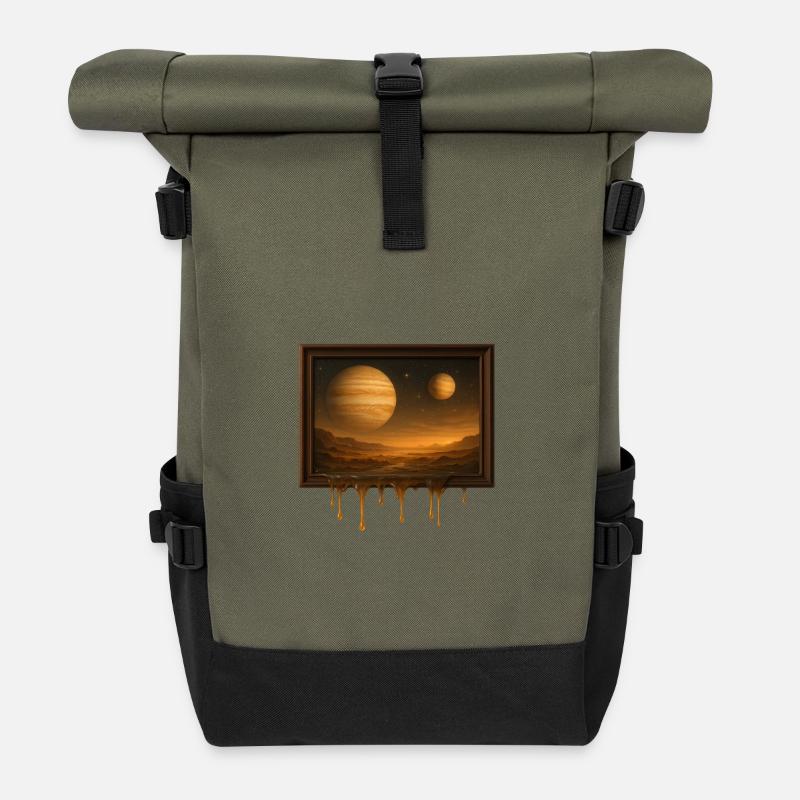 Melting Worlds - Rolltop Rucksack - Olive/Schwarz