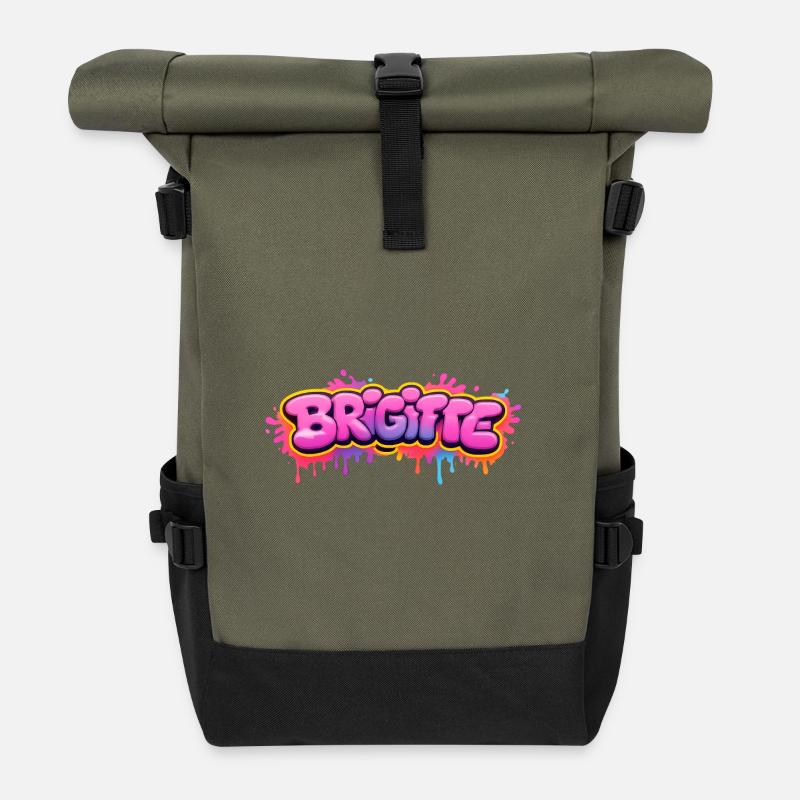 LIAM GRAFFITI NAME FOR PERFECT GIFT PRINTABLE on - Roll Top Backpack - olive/black