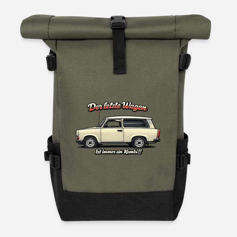 Der_letzte_Wagen - Rolltop Rucksack - Olive/Schwarz