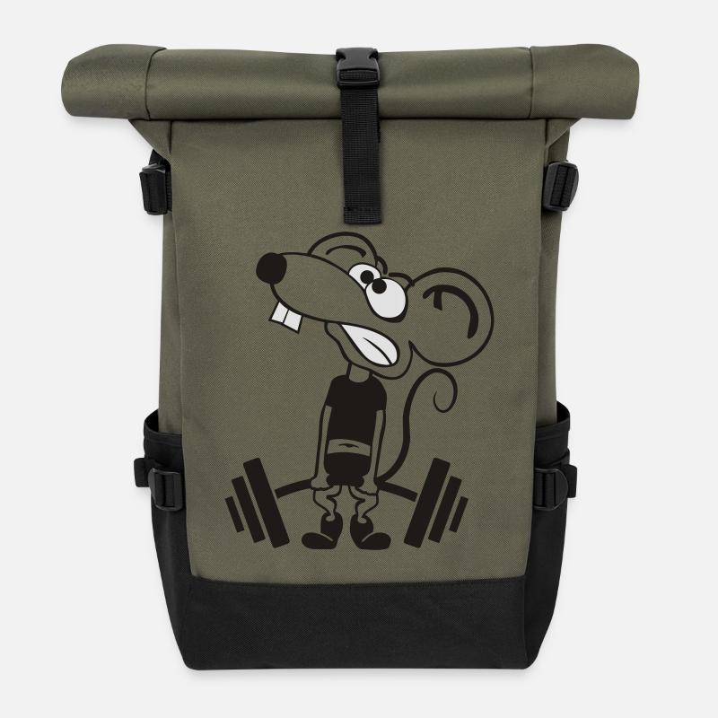 Pump Maus kontur 2c - Rolltop Rucksack - Olive/Schwarz