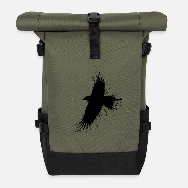 Ink Raven - Rolltop Rucksack - Olive/Schwarz