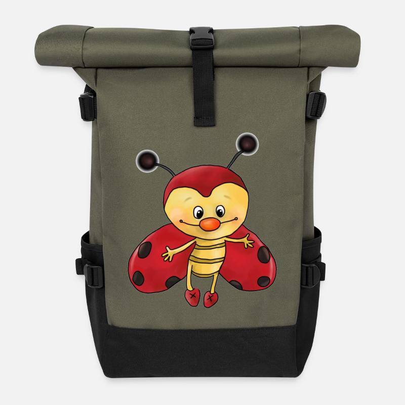 putziger Marienkaefer - Rolltop Rucksack - Olive/Schwarz