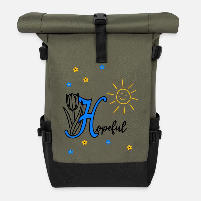 hopeful, christlich - Rolltop Rucksack - Olive/Schwarz