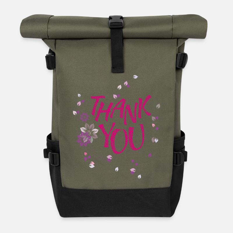 thank you, Danke - Rolltop Rucksack - Olive/Schwarz