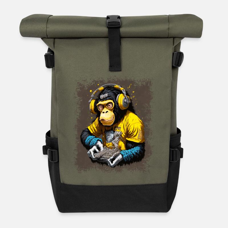 DJ Affe - Rolltop Rucksack - Olive/Schwarz