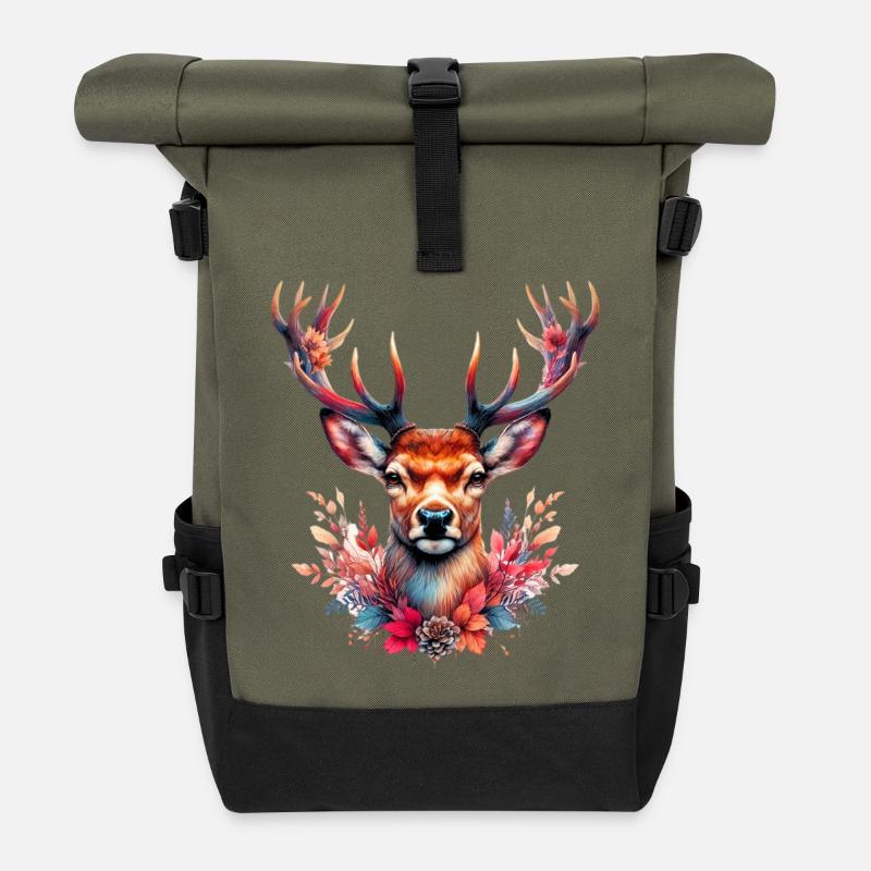 Hirsch - Rolltop Rucksack - Olive/Schwarz